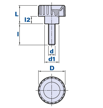 Rändelschraube mit Gewindestift