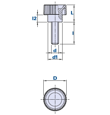 Rändelschraube mit Gewindestift
