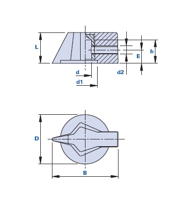Anzeigeknopf mit glatter Bohrung