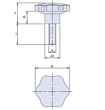 Sechssterngriff mit Gewindestift