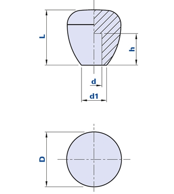 Konusgriff mit glattem Sackloch