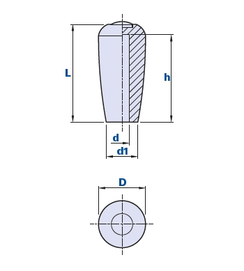 Bouton à tête sphérique