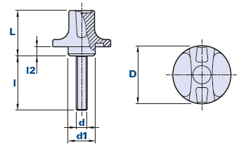 Flügelschraube mit Gewindestift