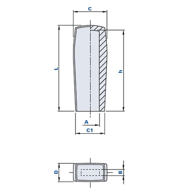 Handgriff für flache Platte