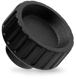 Bouton cannelé avec douille filetée borgne